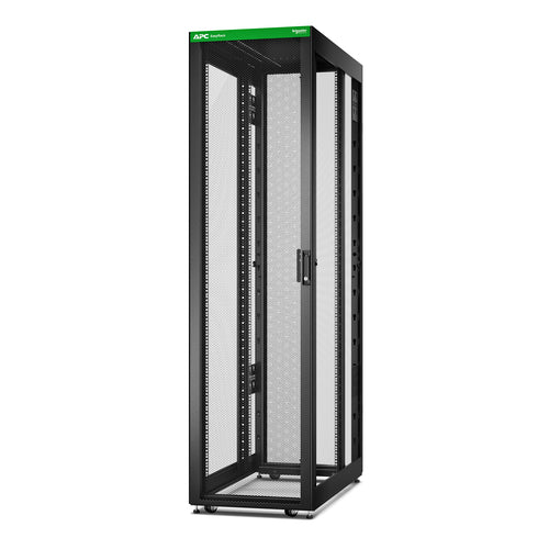 APC Easy Rack, 48U, Black, With Roof, Castors, Feet, 4 Brackets, and Bottom, No Side Panels, 2258H x 600W x 1200D mm