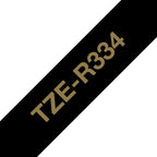 Brother TZE-R334 DirectLabel gold on black textil 12mm x 4m for Brother P-Touch TZ 3.5-18mm/6-12mm/6-18mm/6-24mm/6-36mm