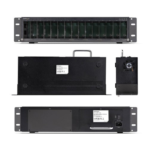 StarTech.com 15-Slot Unmanaged Media Converter Chassis for MCM Media Converter Series, Full Power Isolation, Active Cooling, 19in Rackmount, TAA Compliant