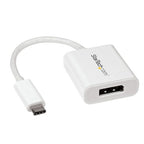 StarTech.com USB C to DisplayPort Adapter - 4K 60Hz/8K 30Hz - USB Type-C to DP 1.4 HBR2 Adapter Dongle - Compact USB-C (DP Alt Mode) Monitor Video Converter - Thunderbolt 3 Compatible - White