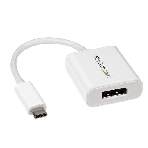 StarTech.com USB C to DisplayPort Adapter - 4K 60Hz/8K 30Hz - USB Type-C to DP 1.4 HBR2 Adapter Dongle - Compact USB-C (DP Alt Mode) Monitor Video Converter - Thunderbolt 3 Compatible - White