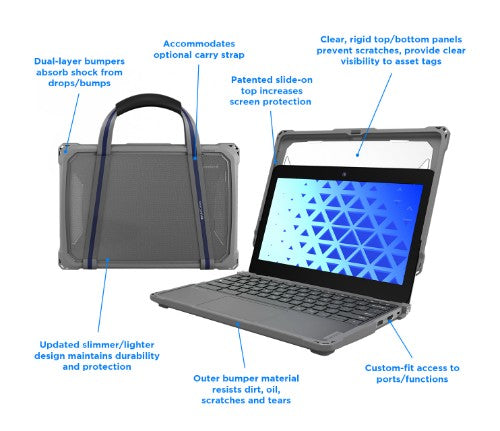 ASUS Chromebook CZ11 CZ1104CM2A-N00124 + MAXCases Extreme Shell-F3 ARM Cortex 520 Laptop 29.5 cm (11.6") HD 4 GB LPDDR4x-SDRAM 64 GB eMMC Wi-Fi 6 (802.11ax) ChromeOS Grey