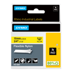 Dymo 18491/S0718090 Ribbon Nylon flexible black on yellow 19mm x 3,5m for Dymo Rhino 6-19mm/24mm