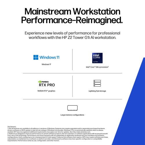 HP Z2 Tower G1i Wolf Pro Security Edition Intel Core Ultra 7 265K 32 GB DDR5-SDRAM 1 TB SSD Windows 11 Pro Workstation AI Workstation, AI PC Black