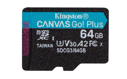 Kingston Technology Canvas Go! Plus 64GB microSDXC Canvas Go Plus 170R A2 U3 V30 Single Pack w/o ADP