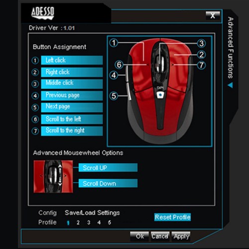 Adesso iMouse S60L - 2.4 GHz Wireless Programmable Nano Mouse