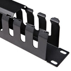 StarTech.com Horizontal 1U Server Rack Cable Management Finger Duct w/ Cover - 19" Network Rack Wire Duct Raceway Panel - Slotted Wire Duct