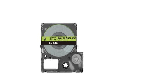 Epson C53S672077/LK-4GBJ DirectLabel-etikettes black on green matt 12mm x 8m for Epson LabelWorks LW-C 410/610