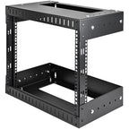 StarTech.com 2-Post 8U Heavy-Duty Wall Mount Network Rack, 19" Open Frame Server Rack with Adjustable Depth, Wall Mount Data Rack for IT / AV / Patch Panel / Computer Equipment - Cage Nuts and Screws Included