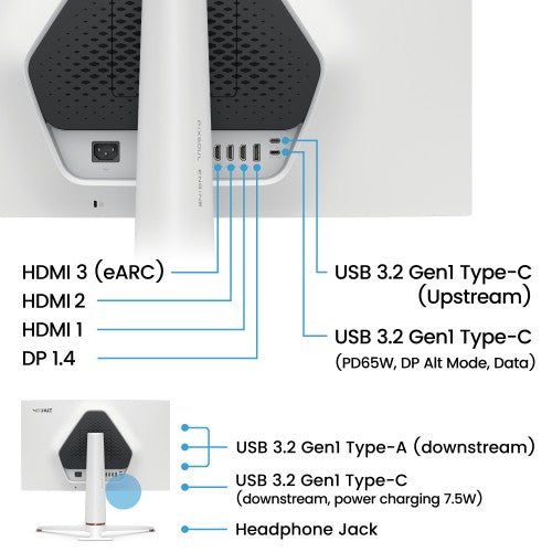 BenQ EX271U computer monitor 68.6 cm (27") 3840 x 2160 pixels 4K Ultra HD LED Black, White