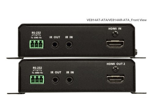 ATEN VE814A AV extender AV transmitter & receiver Black