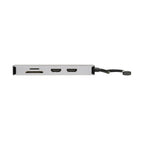 Tripp Lite U442-DOCK8G-GG USB-C Dock, Dual Display - 4K 60 Hz HDMI, USB 3.x (5Gbps) Hub Ports, GbE, Memory Card, 100W PD Charging, Gray