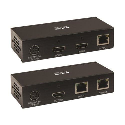 Tripp Lite B127A-111-BHTH HDMI over Cat6 Extender Kit, Transmitter and Receiver with Repeater, 4K 60Hz, 4:4:4, IR, HDR, PoC, 230 ft., TAA