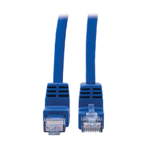 Tripp Lite N204-001-BL-UD Up/Down-Angle Cat6 Gigabit Molded UTP Ethernet Cable (RJ45 Up-Angle M to RJ45 Down-Angle M), Blue, 1 ft. (0.31 m)