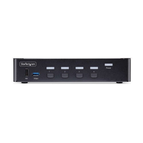 StarTech.com 4-Port DisplayPort KVM Switch, 8K 60Hz / 4K 144Hz, Single Display, DP 1.4, 2x USB 3.0 Ports, 4x USB 2.0 HID Ports, Push-Button & Hotkey Switching, TAA Compliant - OS Independent, Metal Housing