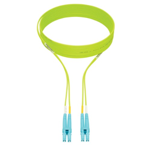 Tripp Lite N820-03M-OM5 100G Duplex Multimode 50/125 OM5 LSZH Fiber Optic Cable (LC/LC), Lime Green, 3 m