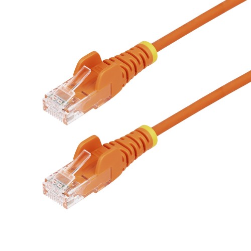 StarTech.com 5m Orange Slim CAT6 Ethernet Cable, Snagless, 100W PoE, UTP, LSZH, 28AWG Pure Bare Copper Wire, Slim RJ45 Network Patch Cord w/Strain Reliefs, Individually Tested