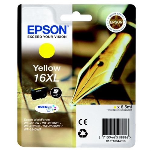 Epson C13T16344012/16XL Ink cartridge yellow high-capacity XL, 450 pages 6.5ml for Epson WF 2010/2660/2750