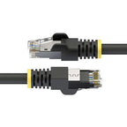 StarTech.com 2m Black Cat6A Outdoor Ethernet Cable, Snagless RJ45, S/FTP, 23AWG Pure Bare Copper, 500MHz, Shielded Outdoor Rated Patch Cord, UV Resistant