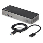 StarTech.com USB-C & USB-A Dock - Hybrid Universal Triple Monitor Laptop Docking Station DisplayPort & HDMI 4K 60Hz - 85W Power Delivery, 6x USB Hub, GbE, Audio - USB 3.1 Gen 2 10Gbps - TAA