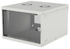 Intellinet 19" Network Cabinet - Wall Mount (Basic), 6U, 560mm Deep, Grey, Flatpack, Max 50kg, Usable Depth 500mm, Glass Door, Rack, Parts for wall installation (eg screws and rawl plugs) not included