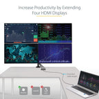 StarTech.com USB 3.0 to Quad HDMI Adapter, USB to 4x HDMI Monitor Converter for Windows (no support for macOS/ChromeOS/Linux) - TAA