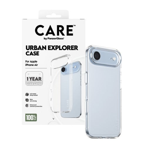PanzerGlass CARE by ® Flagship Case Transparent Urban Explorer w. Clear Frame iPhone Air