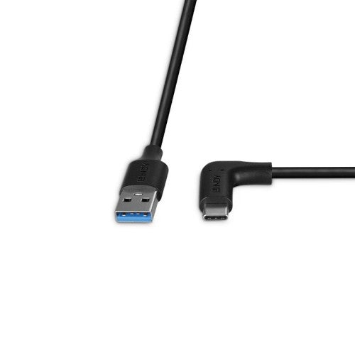 Lindy 0.5m USB 3.2 Type A to C Cable, 90° Right Angle, 10Gbps