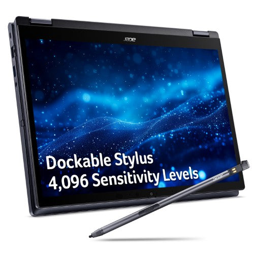 Acer TravelMate TMP414RN-54-TCO-51JJ Copilot+ PC Intel Core Ultra 5 125U Hybrid (2-in-1) 35.6 cm (14") Touchscreen WUXGA 16 GB DDR5-SDRAM 512 GB SSD Wi-Fi 6E (802.11ax) Windows 11 Pro Blue
