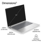 HP ProBook 4 G2iR 14 Next Gen AI PC Copilot+ PC Intel Core Ultra 5 226V Laptop 35.6 cm (14") WUXGA 16 GB LPDDR5x-SDRAM 256 GB SSD Wi-Fi 7 (802.11be) Windows 11 Pro Silver