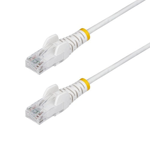 StarTech.com 5m White Slim CAT6 Ethernet Cable, Snagless, 100W PoE, UTP, LSZH, 28AWG Pure Bare Copper Wire, Slim RJ45 Network Patch Cord w/Strain Reliefs, Individually Tested