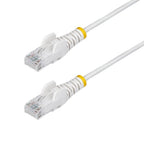 StarTech.com 25cm White Slim CAT6 Ethernet Cable, Snagless, 100W PoE, UTP, LSZH, 28AWG Pure Bare Copper Wire, Slim RJ45 Network Patch Cord w/Strain Reliefs, Individually Tested