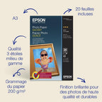 Epson A3 Glossy Photo Paper 200gsm, 20 sheets