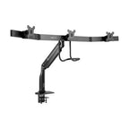 Tripp Lite DMPDT1732AM Safe-IT Precision-Placement Triple-Display Desk Clamp/Grommet with premium gas spring arm and Antimicrobial Tape for 17” to 32” Displays