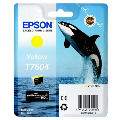 Epson C13T76044010/T7604 Ink cartridge yellow, 2.1K pages 25.9ml for Epson SC-P 600