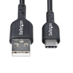 StarTech.com 3ft (1m) USB-A to USB-C Charging Cable, Charge & Sync, 3A, USB 2.0, TPE Jacket - Black USB Charging Cord