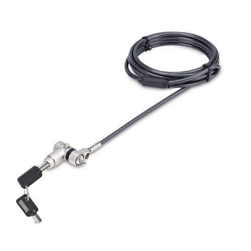 StarTech.com 3-in-1 Universal Laptop Lock 6.6ft (2m), Master Keyed Locking Cable, Compatible w/Noble Wedge®/Nano/K-Slot, Anti-Theft Cut-Resistant Cable, TAA