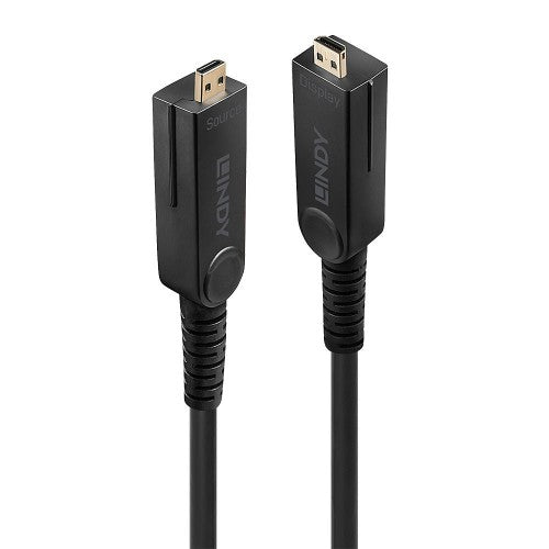 Lindy 100m Fibre Optic Hybrid Micro-HDMI 18G Cable with Detachable HDMI and DVI Connectors