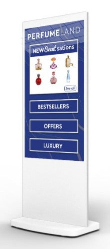 Allsee Technologies L55HD9-TW Signage Display Totem design 139.7 cm (55") LCD Wi-Fi 450 cd/m² Full HD White Touchscreen Built-in processor Android 7.1 24/7