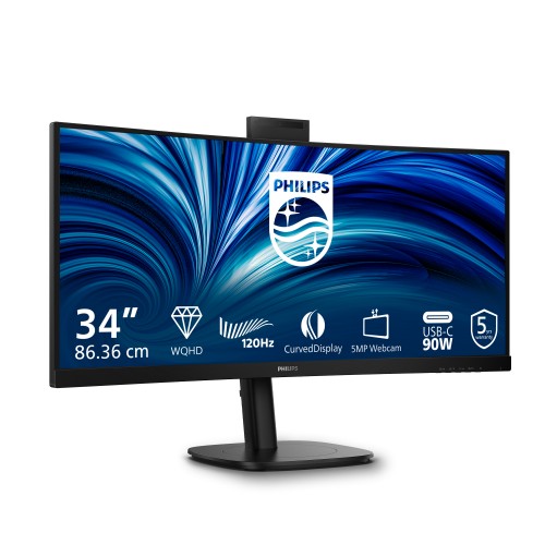 Philips 3000 series 34B2U3600CH/00 computer monitor 86.4 cm (34") 3440 x 1440 pixels Wide Quad HD LCD Black
