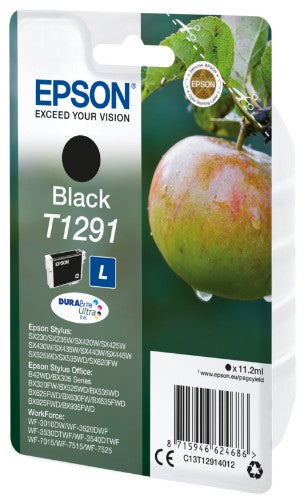 Epson C13T12914022/T1291 Ink cartridge black Blister Radio Frequency, 380 pages 11,2ml for Epson Stylus BX 320/SX 235 W/SX 420/SX 525/WF 3500