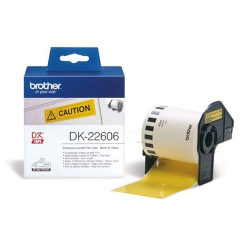 Brother DK-22606 DirectLabel Etikettes yellow 62mm x 15,24m for Brother P-Touch QL/700/800/QL 12-102mm/QL 12-103.6mm