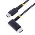 StarTech.com 1ft (30cm) USB-C Fast Charging Cable, Rugged, Right-Angled, Charge & Sync, 60W (3A) PD, USB 2.0, TPE Jacket and Aramid Fiber - USB C Charging Cord
