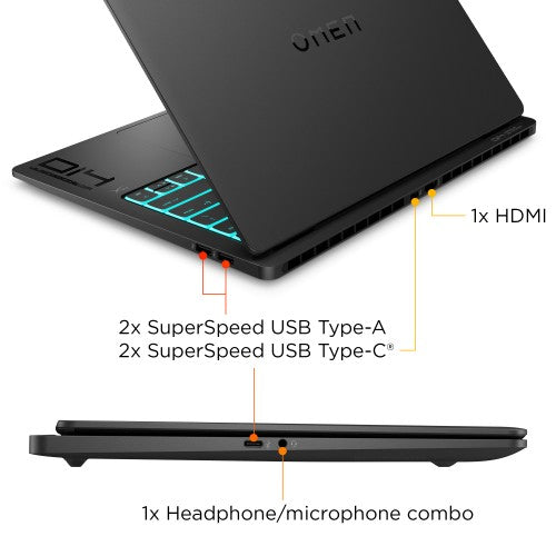HP OMEN Transcend 14-fb1509na Intel Core Ultra 9 285H Laptop 35.6 cm (14") 3K 32 GB LPDDR5x-SDRAM 1 TB SSD NVIDIA GeForce RTX 5070 Wi-Fi 7 (802.11be) Windows 11 Home AI PC Black