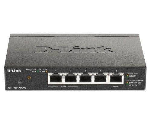 D-Link 5-Port Gigabit PoE Smart Managed Switch with 1 PD port