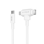 HYPER HyperJuice USB cable USB 2.0 1.5 m USB C USB C/Lightning White