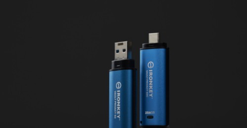 Kingston Technology IronKey 256GB USB-C Vault Privacy 50C AES-256 Encrypted, FIPS 197