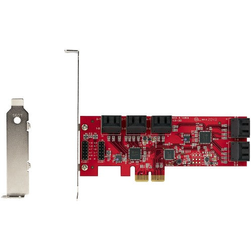StarTech.com SATA PCIe Card - 10 Port PCIe SATA Expansion Card - 6Gbps - Low/Full Profile - Stacked SATA Connectors - ASM1062 Non-Raid - PCI Express to SATA Converter/Adapter - TAA