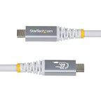 StarTech.com 3m (10ft) USB4 Cable, 20Gbps, USB-IF Certified USB-C Cable, 60W PD, 4K 120Hz DP 1.4, TPE Jacket, White USB-C Cord