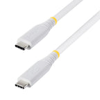StarTech.com 50cm (1.6ft) USB4 Cable, 40Gbps, USB-IF Certified USB-C Cable, 240W PD, 8K 60Hz/4K 240Hz DP2.1 DP40, TPE Jacket, Thunderbolt 4 Compatible - White USB-C Cord
